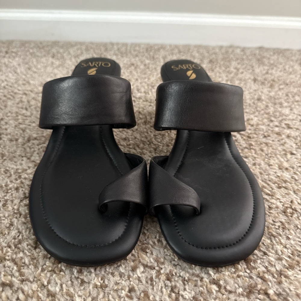Franco Sarto Black Leather Sandals